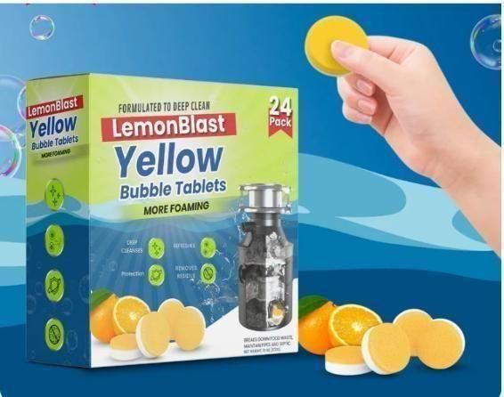 LemonBlast Yellow Bubble Tablets – Odor Eliminator + Blockage Remover ( BUY 1 GET 1 FREE )