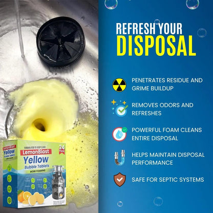LemonBlast Yellow Bubble Tablets for Deep Cleaning (24 Tablets)